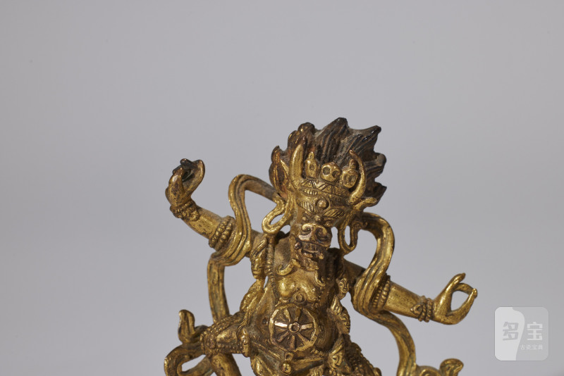 清  铜鎏金阎魔敌造像 - 图3